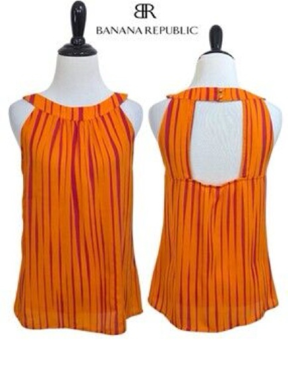 Banana Republic orange sleeveless blouse size 4